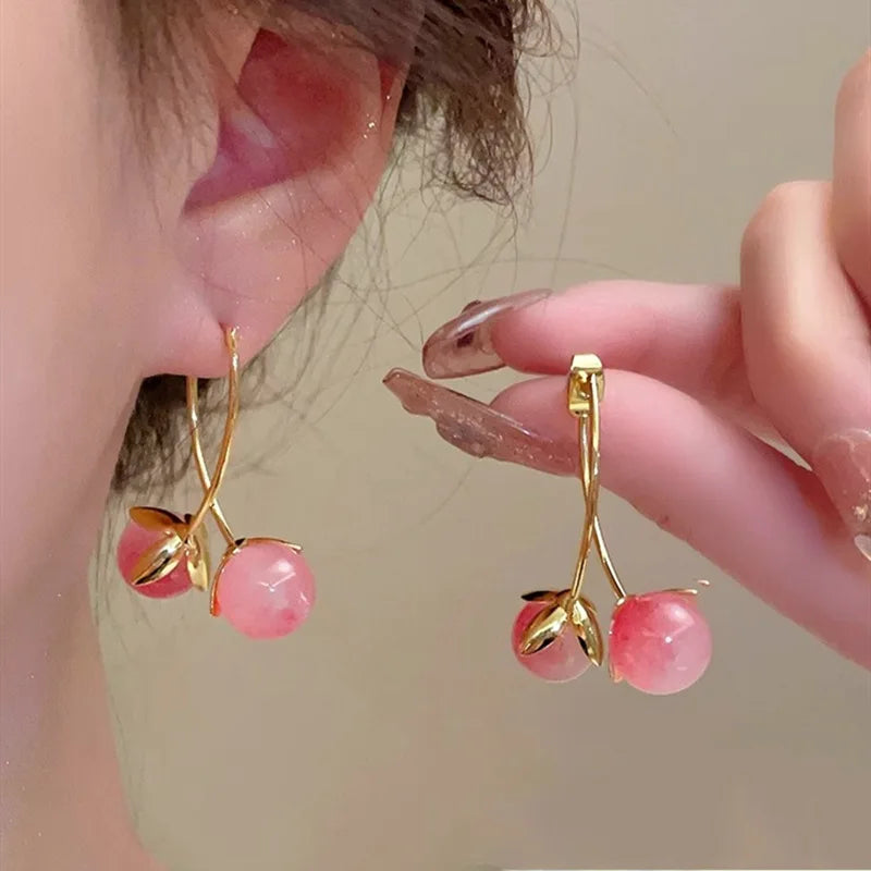 Pink Cherry Earrings
