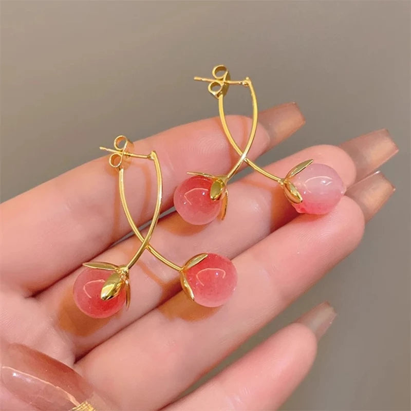 Pink Cherry Earrings