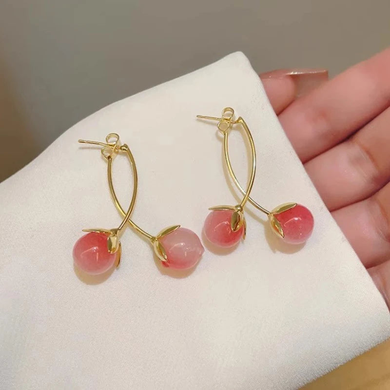 Pink Cherry Earrings